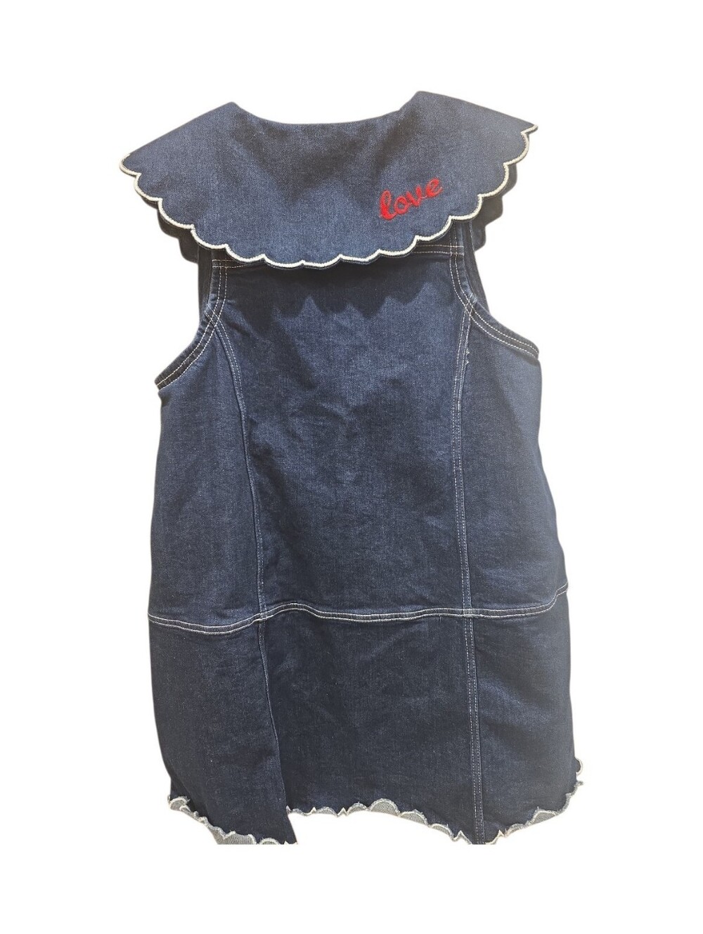 Anthropologie Pilcro Scalloped Denim Buttondown Love Dress MP NWOT Nautical - Picture 6 of 13